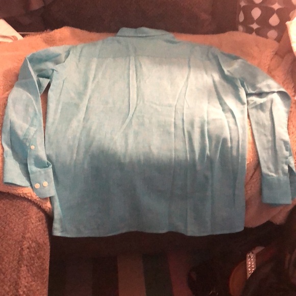 Marc Anthony Linen Blend, Slim Fit Button Down Shirt, size medium - Picture 5 of 7